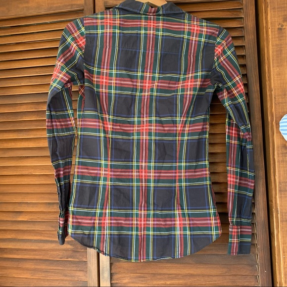 LAST CHANCE J.CREW Perfect Fit Tartan Button Down Shirt XXS - Picture 8 of 10
